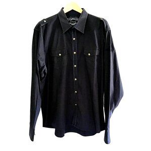7 DIAMONDS- MENS BLUE BUTTON-DOWN 95% COTTON LONG SLEEVE SHIRT SIZE XXX-LARGE